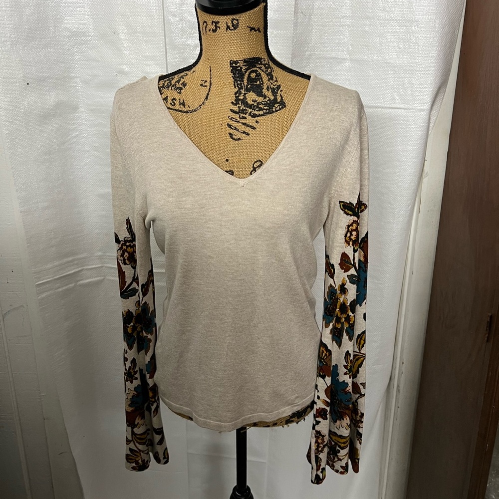 INC lightweight brown sweater with unique sleeves